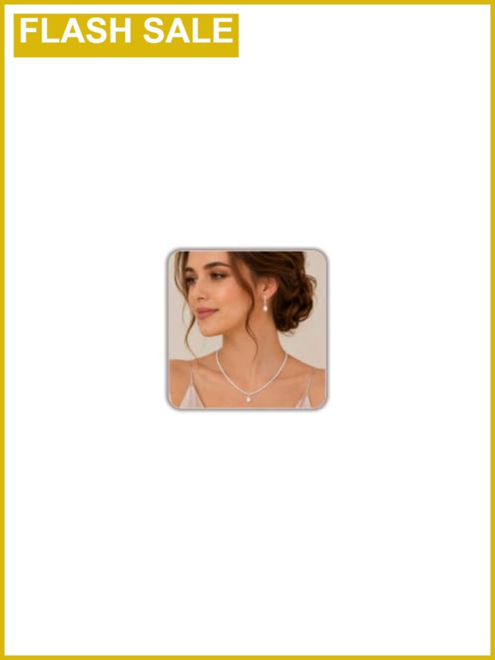 Rhinestone Pearl Necklace Earring Set Bridal Wedding Jewelry